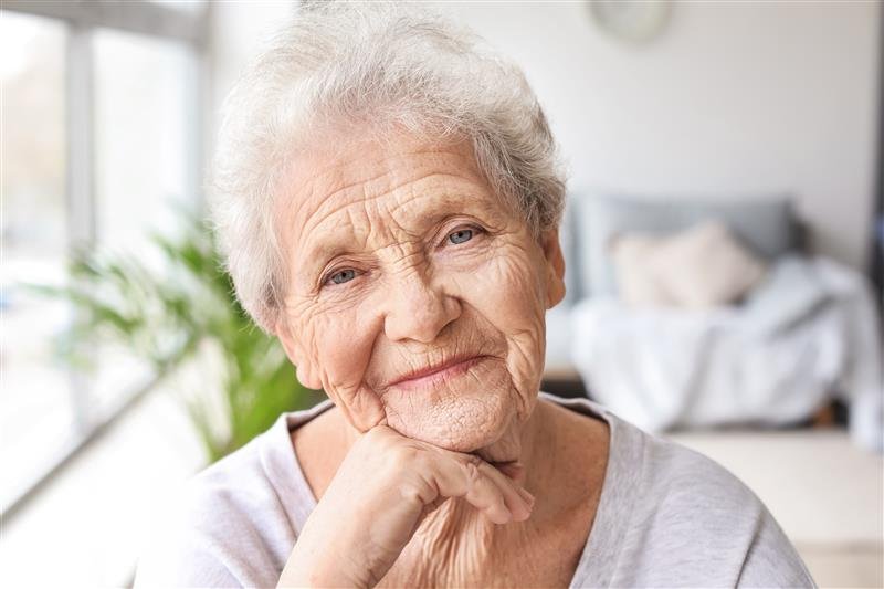Elderly woman smiling